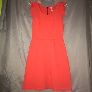 Dress with Ruffle Sleeves and Pockets